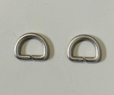 D-rings 15 mm Metal, in Silver, p. 10 pcs.